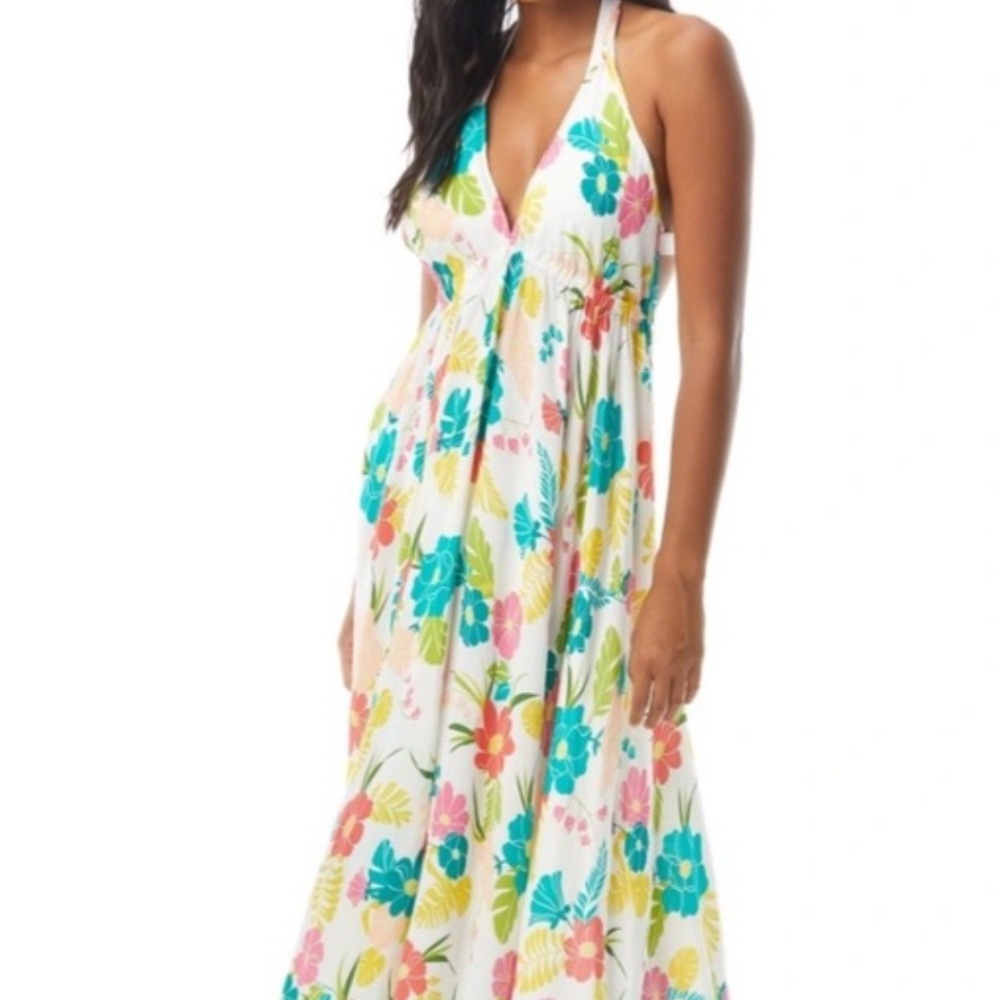 Kate Spade Floral Halter Neck Maxi Dress Cover Up Size: M